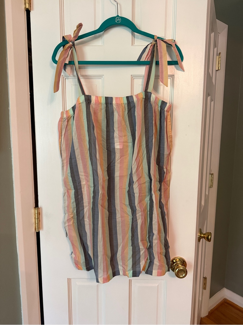 J. Crew Multicolor Striped Tie-Shoulder Coverup